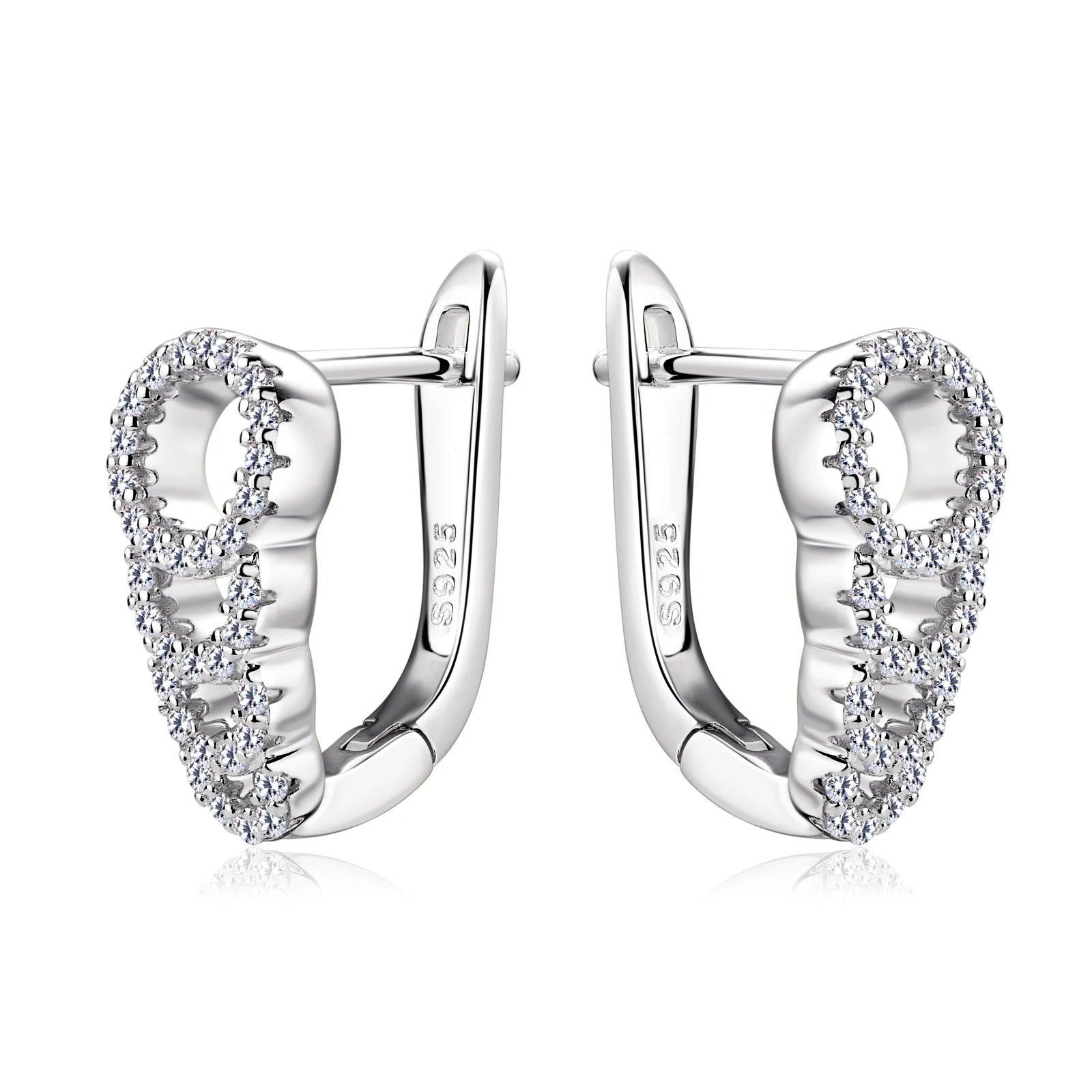 Full Moissanite Diamond Hoops Earrings For Women 100% 925 Silver Sparkling Diamond 