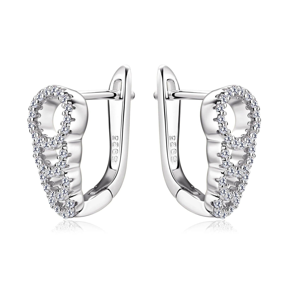 Full Moissanite Diamond Hoops Earrings For Women 100% 925 Silver Sparkling Diamond 