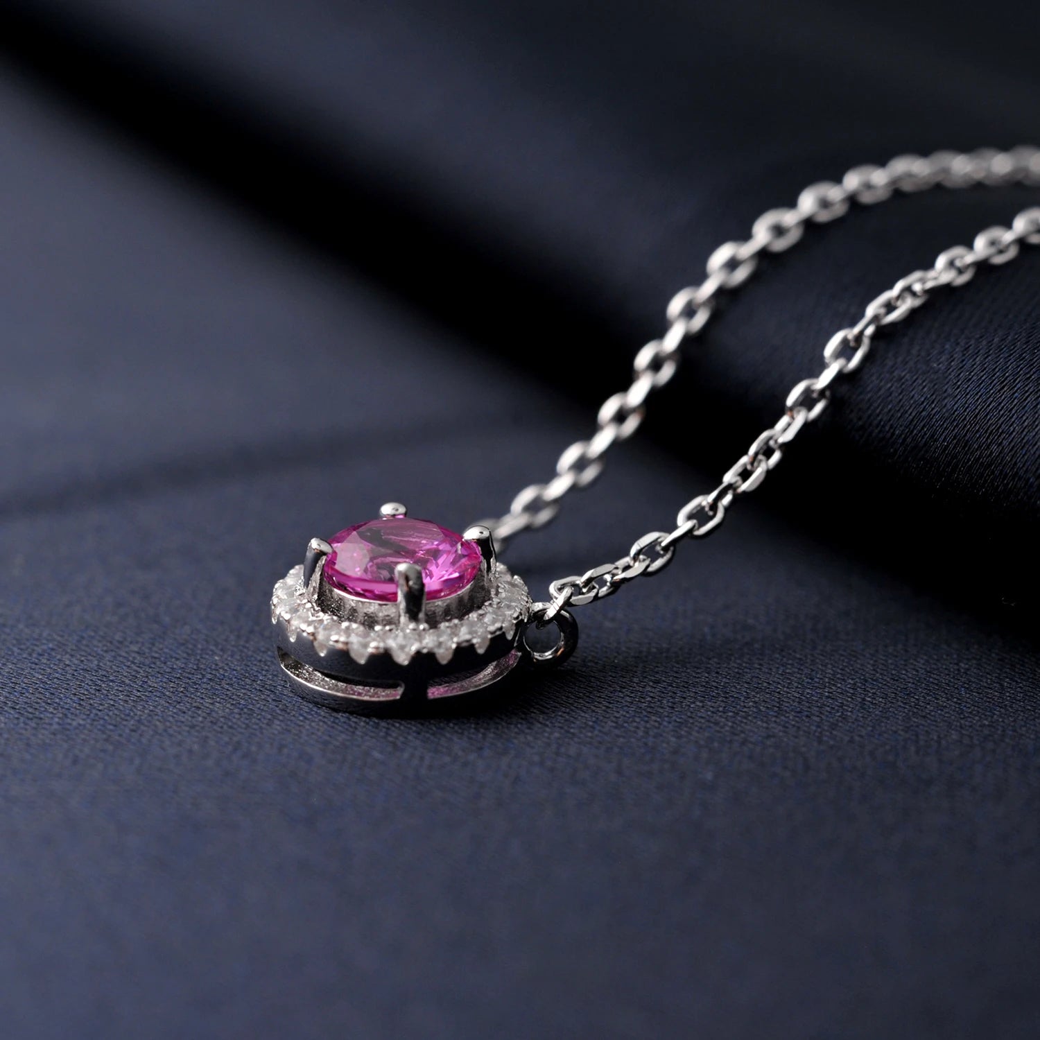 July Birthstone Created Pink Necklace Gemstone Fine Daily Jewelry