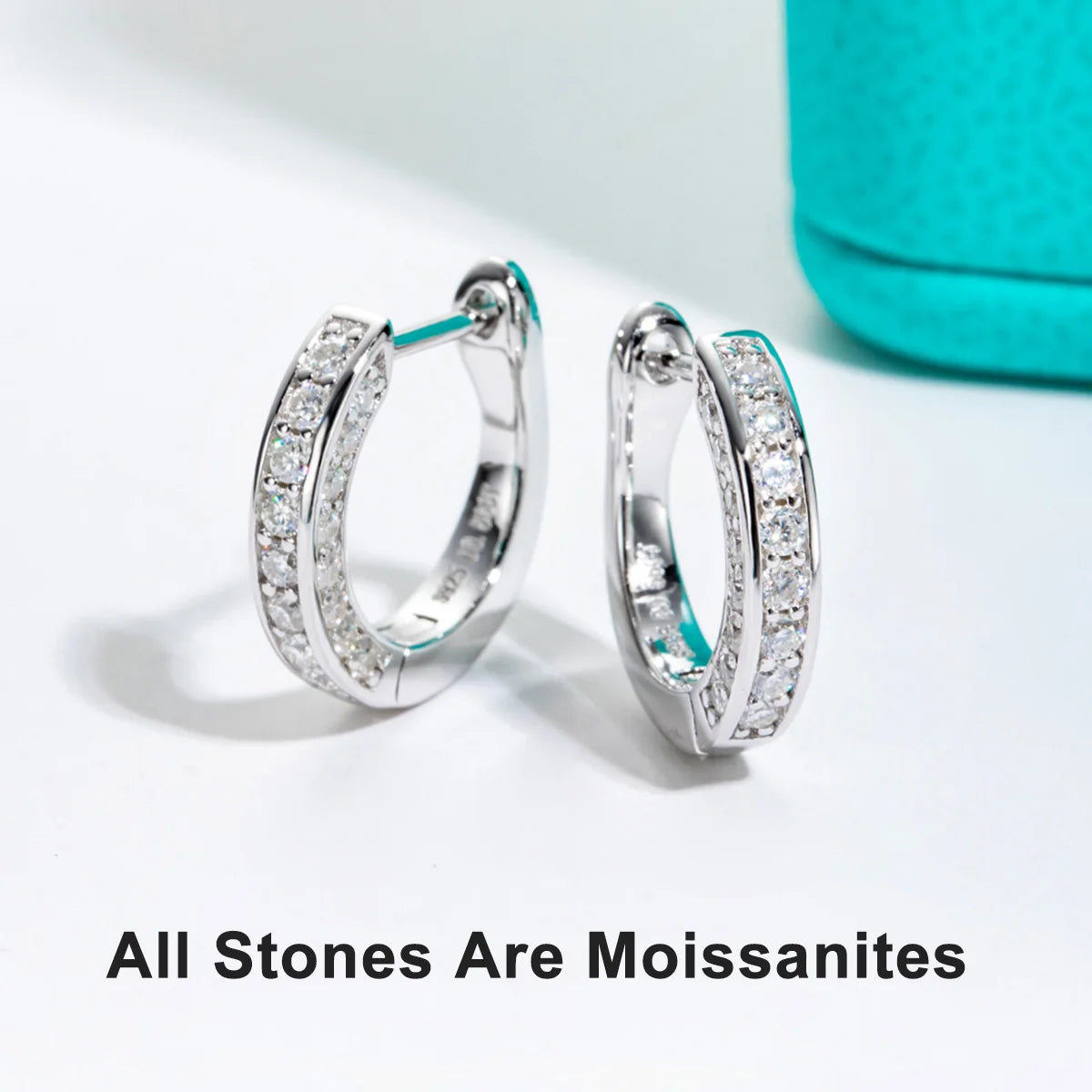 Hoop earrings Luxury 925 Sterling Silver For Woman Jewelry