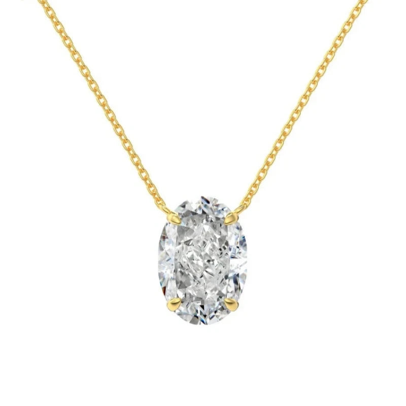 Diamond necklace 18K Gold Plated 925 Silver High Gemstone Jewelry