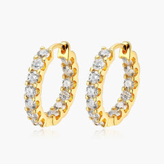 Gold Earrings For Women Sparkling Silver 925 Luxury Fine Jewelry