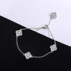 Clover Bracelet Full D Color Moissanite 2.4CTTW S925 Sterling Sliver