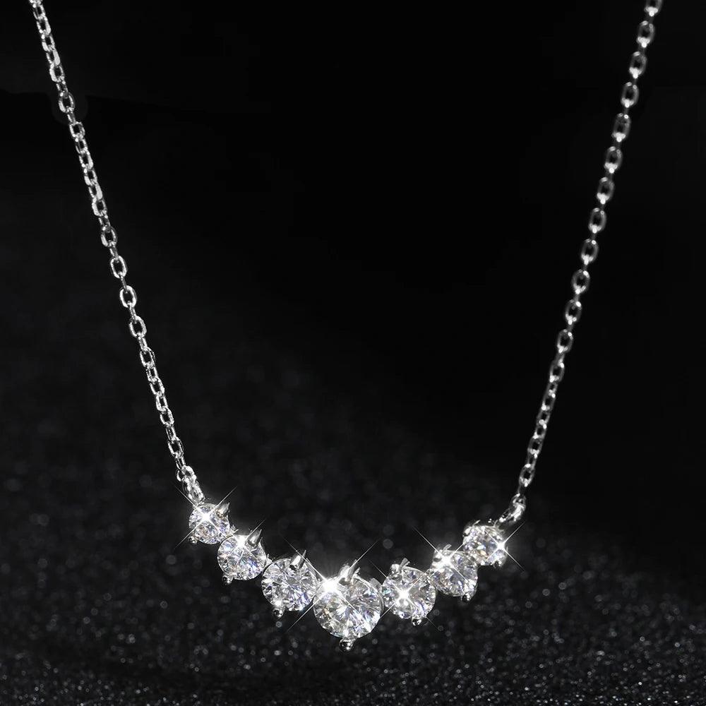 Color Full Moissanite Necklace Fine Jewelry S925 Silver Plated 18k 1.7cttw Necklace