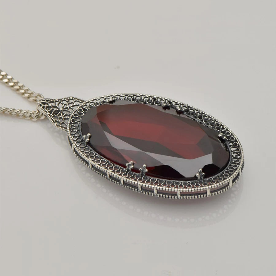 March Birthstone Vintage Gemstone Pendant Necklace Style Fine Jewelry