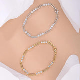 Bracelet Summer Round Moissanite Jewelry Sliver Plated s925