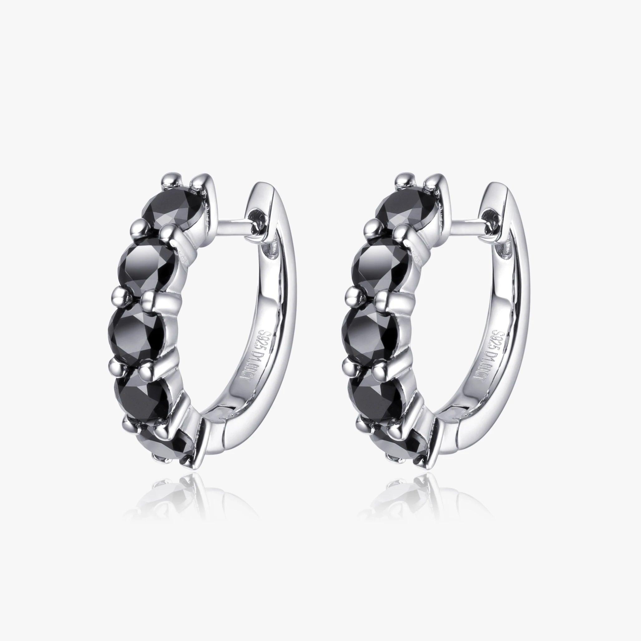 Moissanite Hoop Earrings Sterling Silver 925 Sparkling Party Fine Jewelry