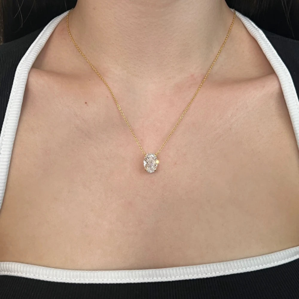 Diamond necklace 18K Gold Plated 925 Silver High Gemstone Jewelry