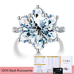 Diamond Ring 5CT Classical Sunflower 925 Silver Luxury Fine Jewelry