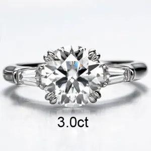 Moissanite rings Stone 3 Solid 925 Silver Round Cut