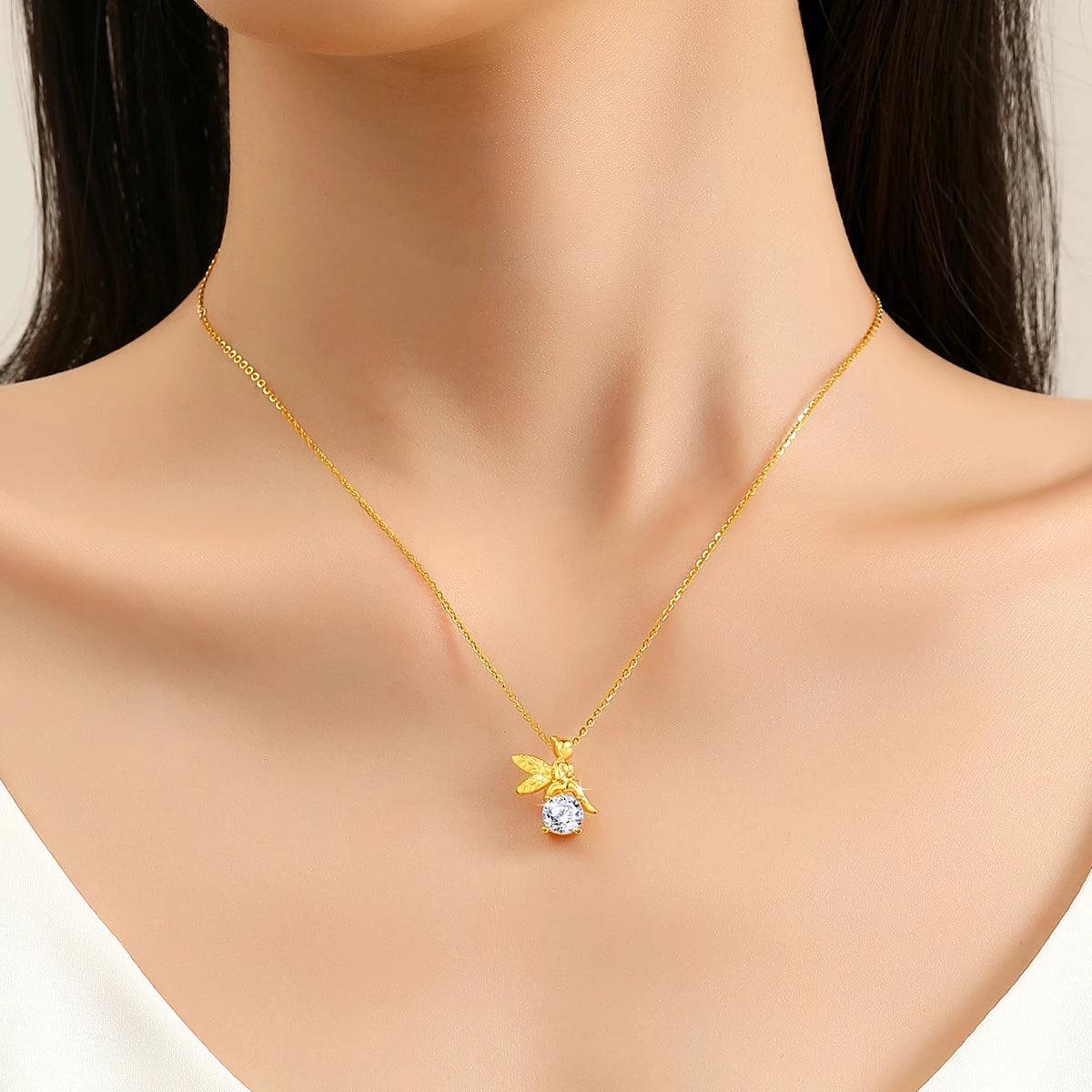 Gold Necklace 18K Women 6.5mm 1.0ct Moissanite Pendant With Jewelry High