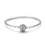 Fit Original 925 Sterling Silver Sparkling Ball Bracelet for Women