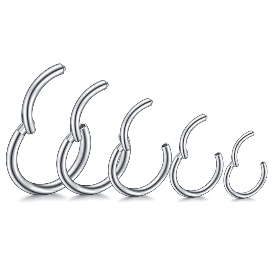 Nose Rings 16G 20G Stainless Steel Spiral Round Piercing Jewelry