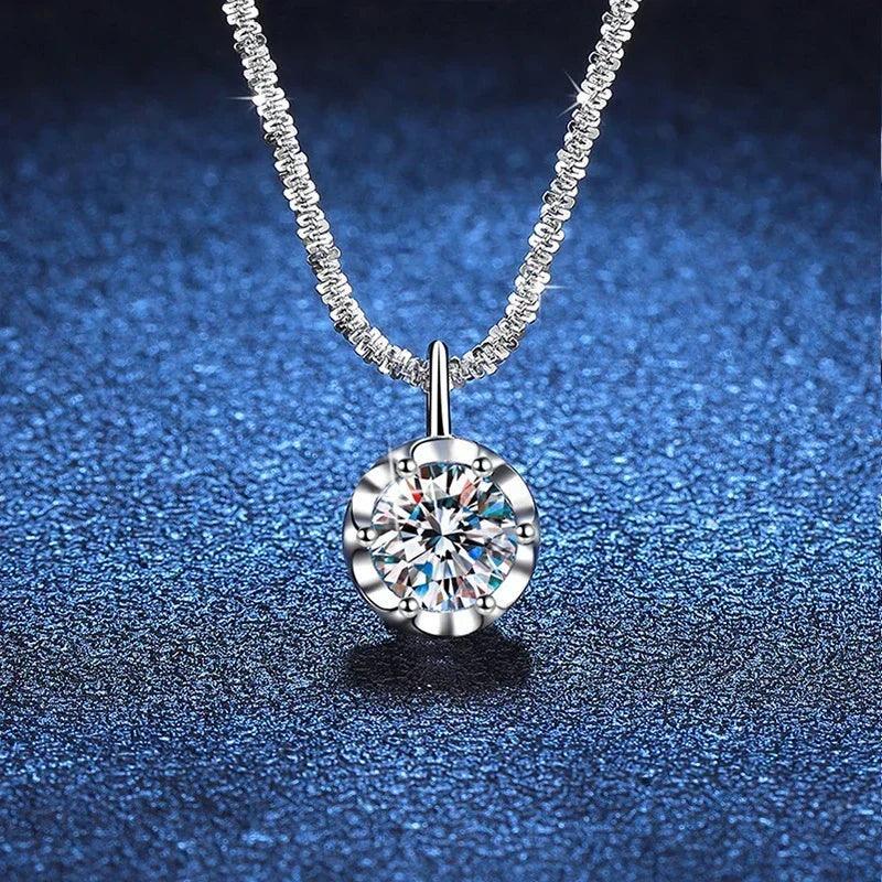 Moissanite Necklace Pendant S925 Sterling Silver Party Dimond Gem Necklaces