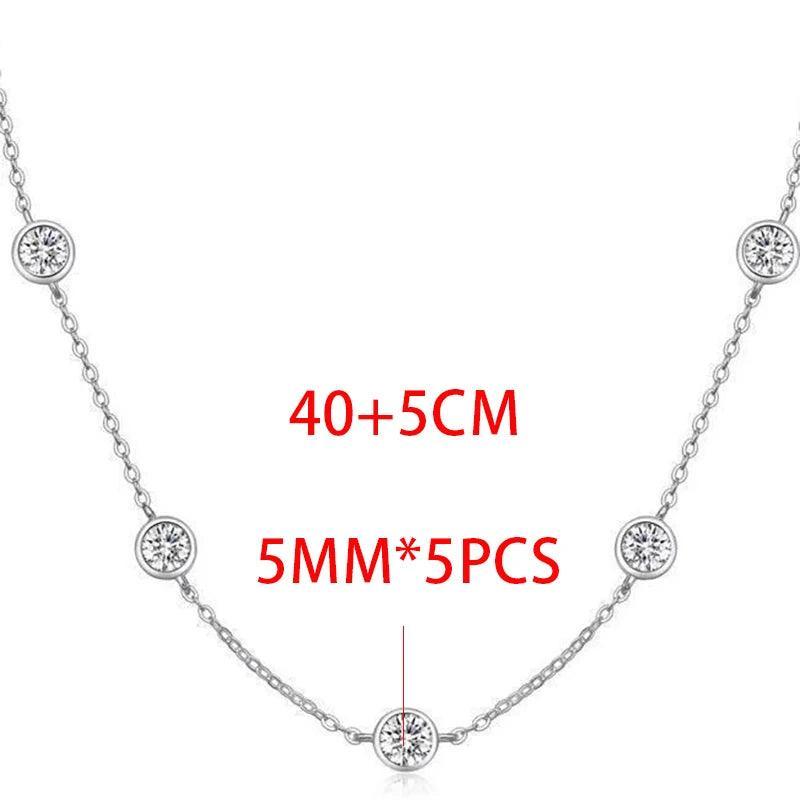 Moissanite Necklace for Women Classic Bubble Clavicular Chain 100% S925 Sterling Silver Jewelry