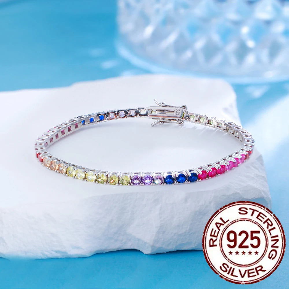 February birthstone Silver 925 Bracelets Fine Colorful Daily Jewelry