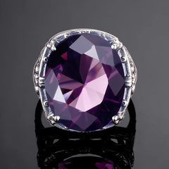 June Birthstone Women Amethyst Gemstone Ring Antique Jewelry