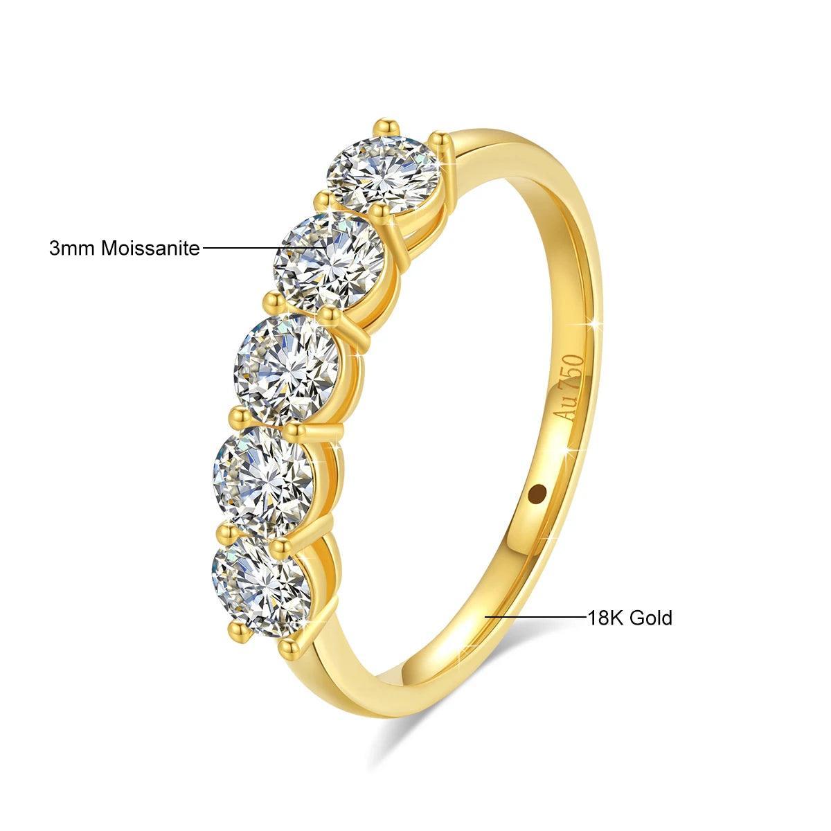 Moissanite rings European Gold Luxury Summer Jewelry