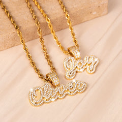 Name Necklace Custom Letter Pendant Stainless Steel Gold Chain Jewelry